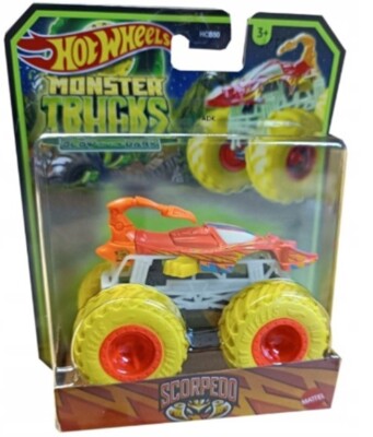 SCORPEDO Yellow Glow in the Dark Monster Trucks Hot Wheels Truck Die-cast 1:64