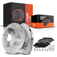 Rear Drilled Rotors & Brake Pads for INFINITI EX35 EX37 G25 G35 G37 M35 M45 Q40