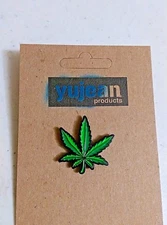 POT LEAF 1" Enamel Vest Hat Backpack Pin (#1003) Marijuana