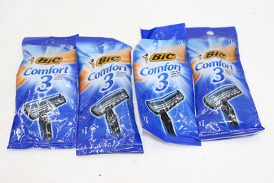 Bic Comfort 3 Men Disposable Razor Sensitive Skin Pivoting Head Lot of 4 3 Blade