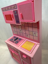 Vintage Sweet Roses Barbie Kitchen Cooking Center 1987 Pink 1980s Mattel