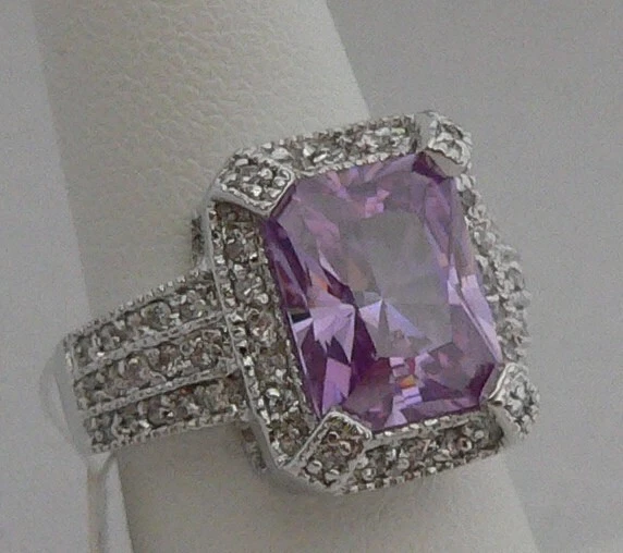 Anillo de Reserva Retirado Park Lane con LAVANDA CIRCONITA CÚBICA Impresionante y Nuevo Talla 6 Nuevo Foto 3 de 4