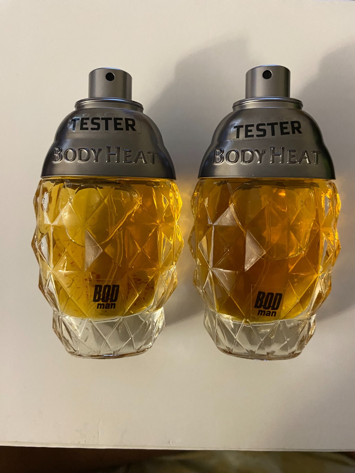 (2) Bottles BOD MAN Body Heat Cologne Grenade .7 oz (Very Rare