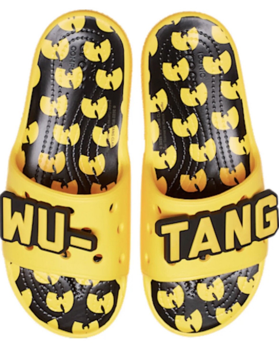 NEW CROCS Wu-Tang Clan Crocs Mens Slide Sandals Yellow Black  display picture 1