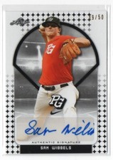 2018 Leaf Perfect Game National Showcase Base Autos Black /50 Sam Wibbels Auto