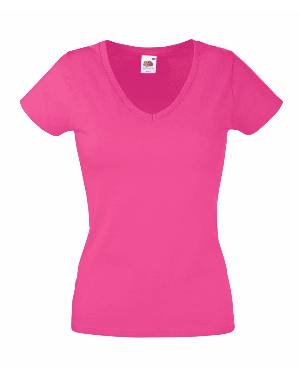 Women's Light Pink Short Sleeve T-Shirt - Fruit Of The Loom Lady-Fit Valueweight Tee (Size S)