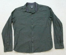 Gray Dress Shirt Long Sleeve Large 16-16.5 Solid Mens Pocket Top Van Heusen NN13