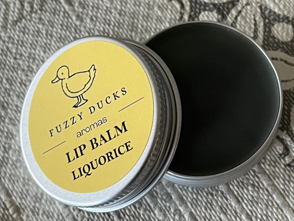 Liquorice Fuzzy Ducks Aromas Lip Balm Handmade & Natural 15g Tin