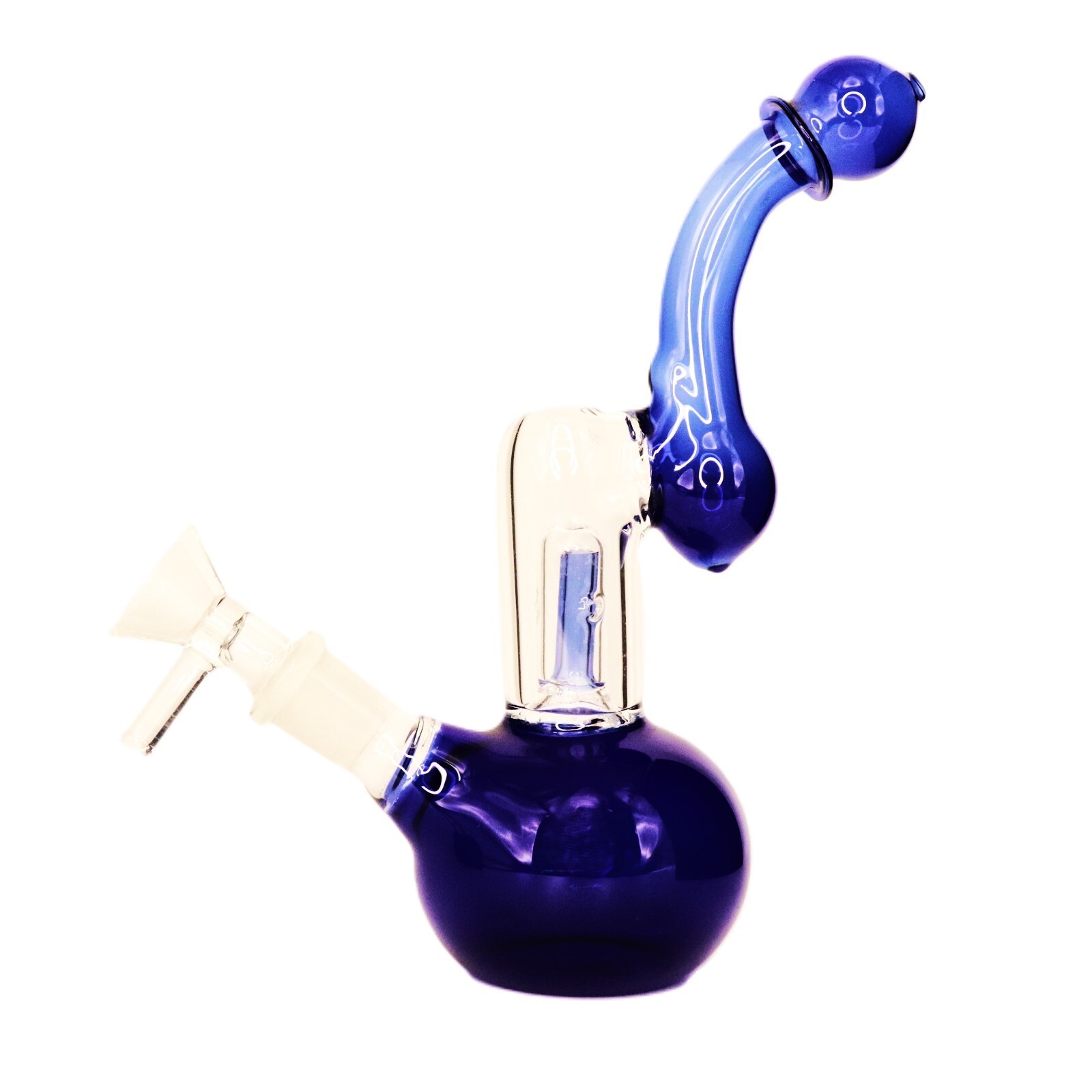 7" Navy Earthen Brew Percolator Glass Bong Tobacco Smoking Water Pipe