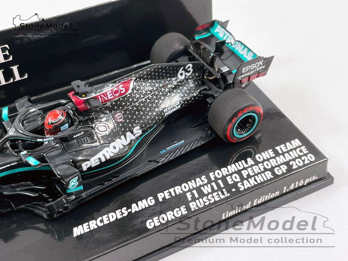 ミニチャンプス 1/43 メルセデス 2020年サクヒールGP ジョージラッセル Mercedes F1 W11 #63 George Russell Sakhir GP 2020 1st F1