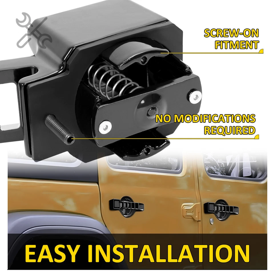 HECASA 5PCS Exterior Door Handles Powder Coated For Jeep Wrangler JK/JKU 07-18 Foto 3 de 4