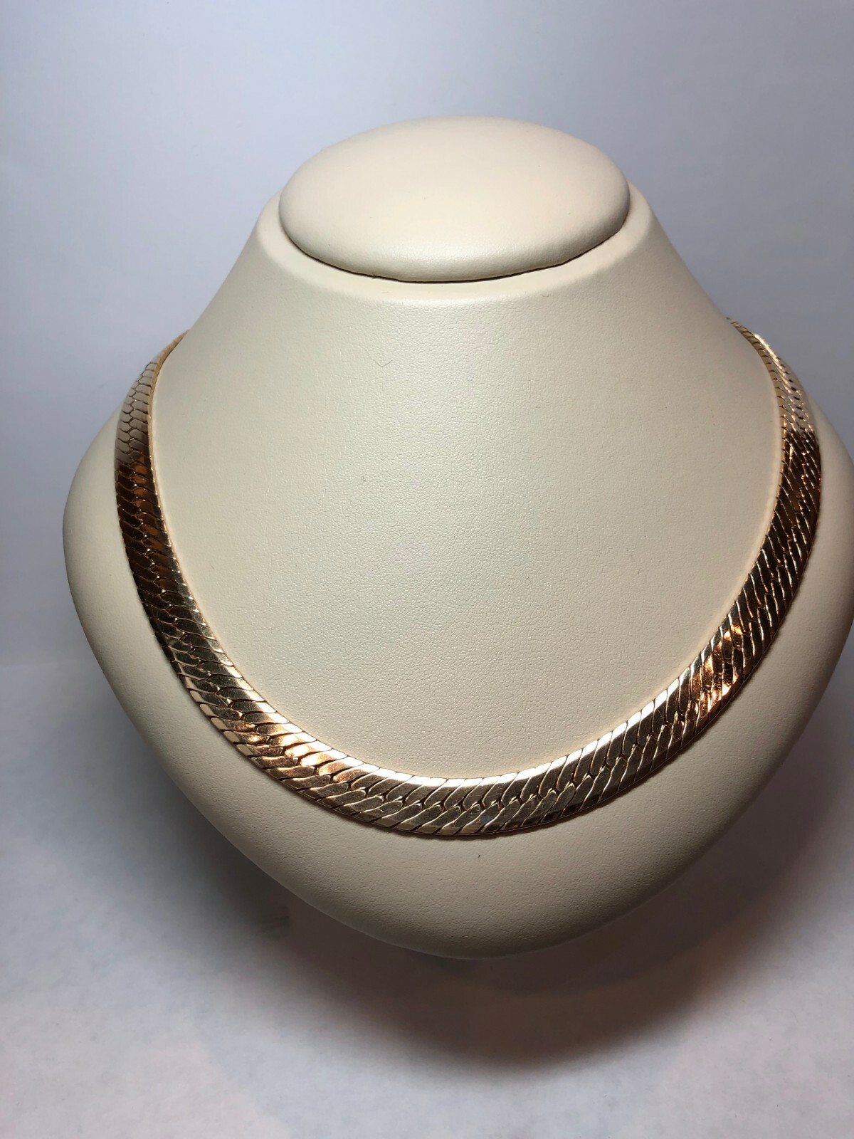 14 K Solid 18 inch Yellow Gold Herringbone Necklace eBay