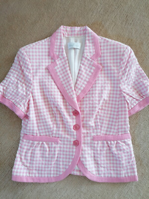 Elegance Paris Blazer, Gr.40, Vichy Karo Rosa-Weiß ''Neu''