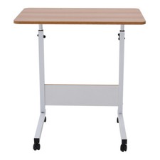 Adjustable Rolling Overbed Bedside Table Laptop Desk Medical Notebook Table Tray