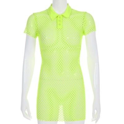 green fishnet dress Fishnet Short Dress – L' Aqua Dubai main image 0
