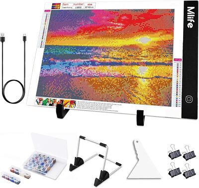 Mlife Diamond Art Painting A4 LED Light Pad - Dimmable Board Kit,... 