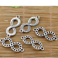 15pcs Tibetan silver plated 2 holes number 8 shape connectors EF2035