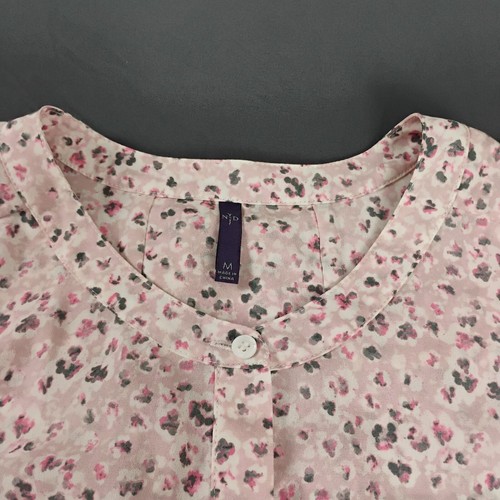 NYDJ Top Women's Multicolor Size M Pleated 3/4 Sleeves Blouse - Picture 4 of 15