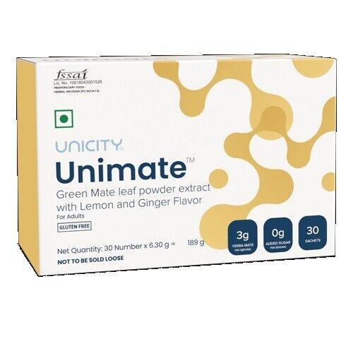 UK Unicity Unimate Green Leaf Powder with Lemon&Ginger๐๐ Flavour 30 Satches - Picture 1 of 3