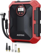 AstroAI Portable Air Compressor and Tire Inflator - 12V DC Auto Large, Red