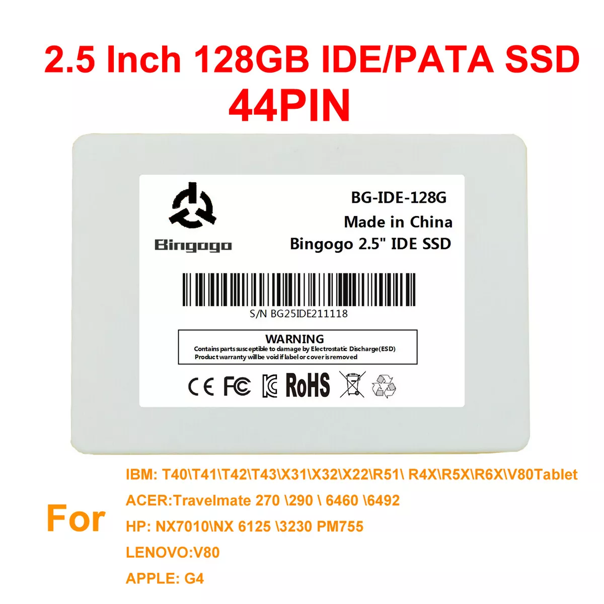 guiden konkurrence fortov 2.5 Inch 128GB 256GB 512GB PATA IDE 44 Pin SSD For Laptop IBM T40 T41 Hard  Drive | eBay