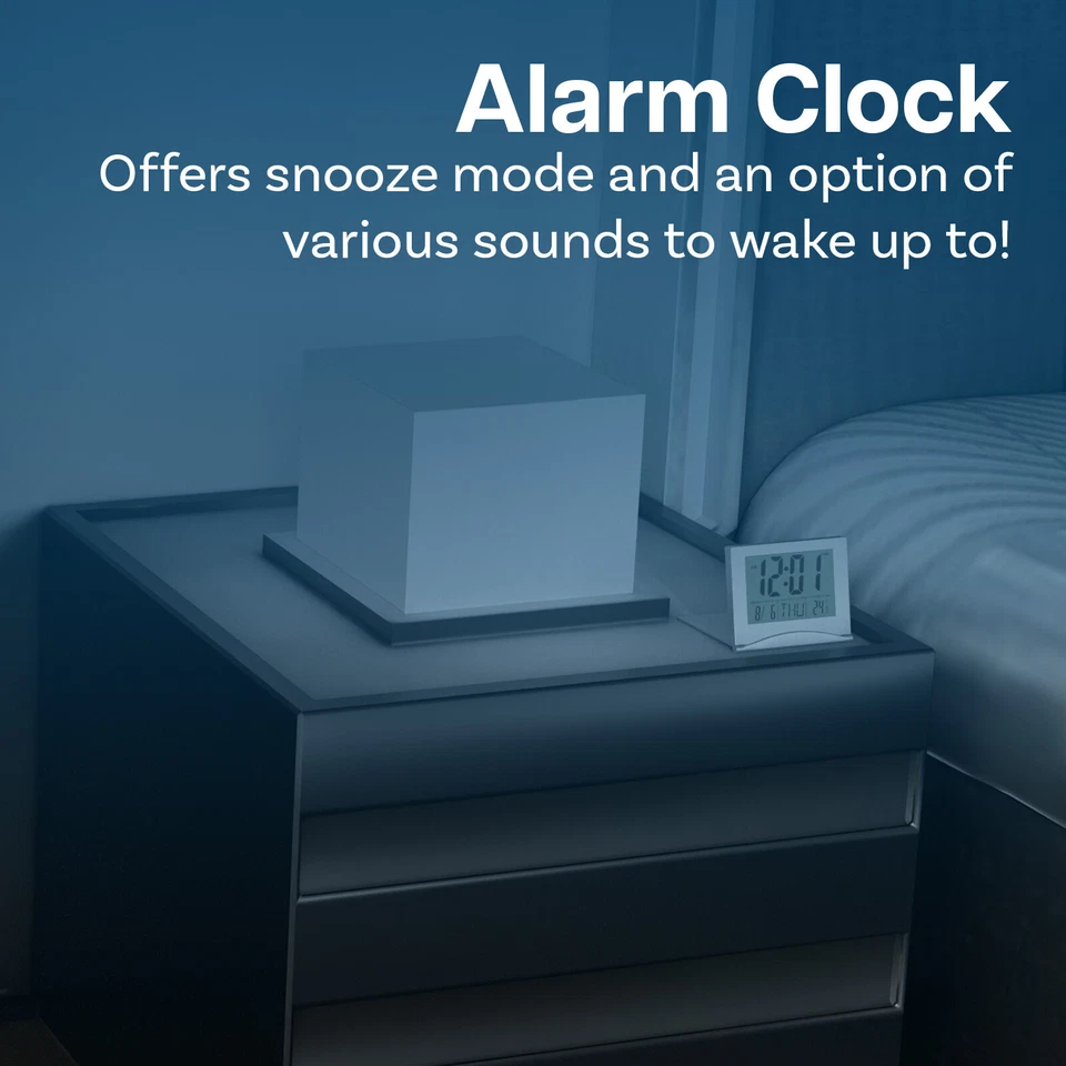 Orologio Digitale LCD da Viaggio Pieghevole con Retroilluminazione - Argento - Immagine 4 di 4