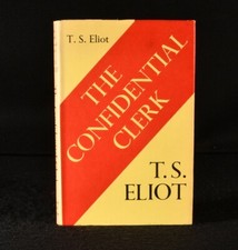 1954 The Confidential Clerk A Play T S Eliot First Edition Dustwrapper