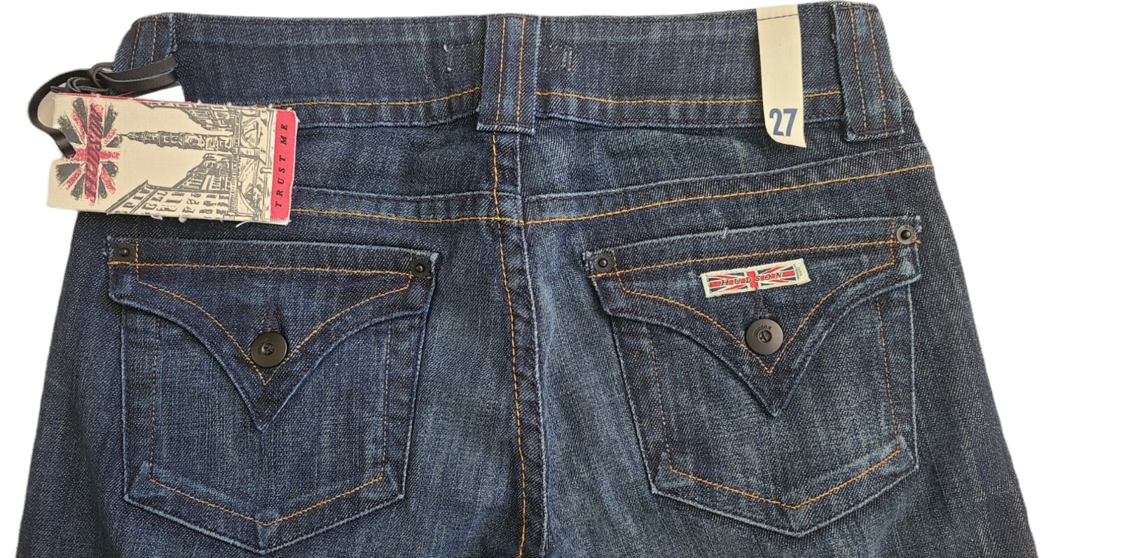 Rare! NWT Hudson Womens Low Rise Boot Cut Dark Wash Jeans SZ 27/34L (US SZ 4L) image 5