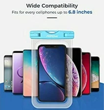 Waterproof Pouch, for cell phone, wallet, smartphone, or anything, with strap 