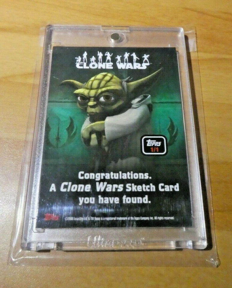 STAR WARS CLONE WARS SKETCH CARD ANIMATOR CARTE KMANN ULTRA RARE TOPPS 2008 MINT - Photo 2/2
