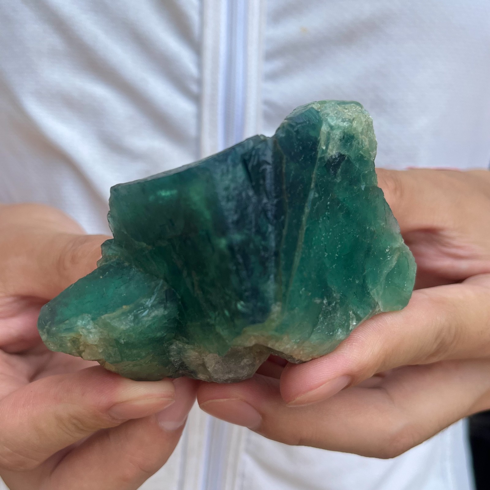 340g Natural Green Fluorite Cube Quartz Crystal Cluster Mineral Specimen