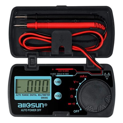 ALLOSUN Pocket Size Compact Digital Multimeter Auto Range Multi Black 