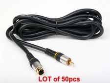 6Ft S-Video To Rca Composite Video Cable Value Series LOT of 50pcs