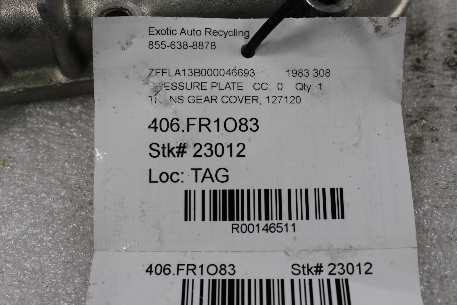 Ferrari 308, Rear Bell Housing Cover, Used, P/N 127120
