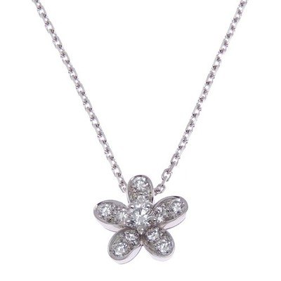 Van Cleef & Arpels Sokrates 1 Blume Halskette 750WG P0064401
