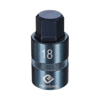 "1/2\" Antrieb Schlag-Hex-Bit-Stecknuss 18Mm Metrisch 2.2\" LäNge S2 Stahl Blau"