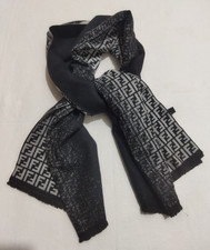 Fendi FF Karl Love Black and White Classic Wool Cashmere Winter Wear Shawl Scarf