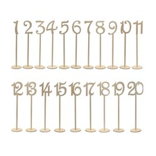 Youngine Number 1 to 20 Wooden Table Numbers with Holder Base for Wedding Ban...