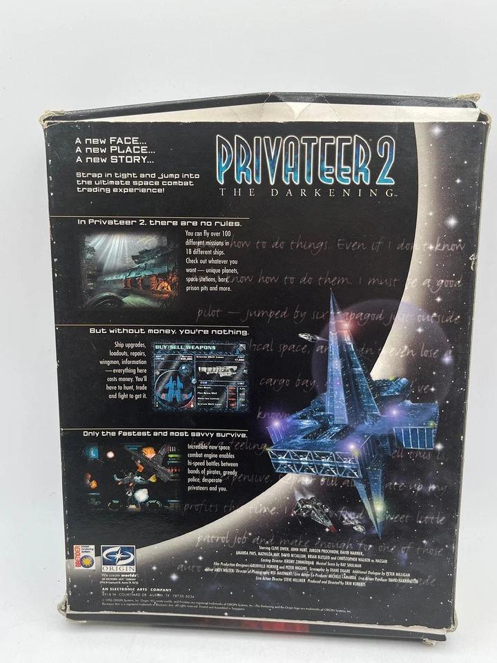 Privateer 2 The Darkening 1996 Origin Wing Commander Big Box PC CD-ROM Vintage - Image 2 of 4