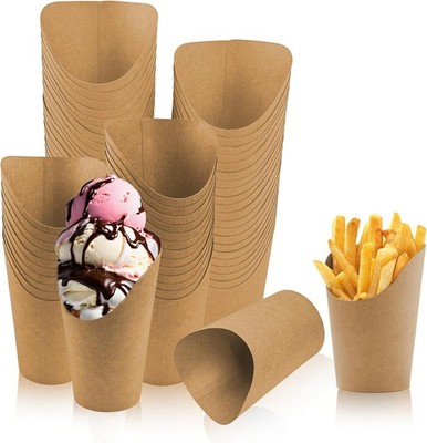 60Stk Papier Pommes Frites Halter, 355ml Snacks Behälter, Verdickt Einweg Tassen