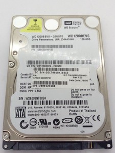 WESTERN DIGITAL *WD1200BEVS-26UST0* 120GB* SATA HDD Notebook 2,5 Zoll #NFP1780