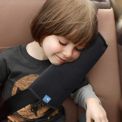 Plush Black Seat Belt Cushion Pad for Kids - Soft and Safe Travel Solution