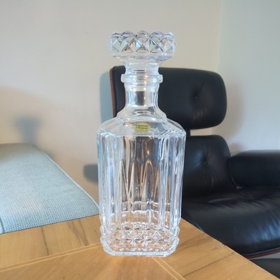 Vintage Genuine Lead Crystal Decanter Cristal d'Arques France Home Bar Decor