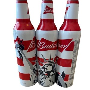 3* STATUE LIBERTY BUDWEISER BEER CANS USA NEW YORK NY Aluminum EMPTY Lot Of 3