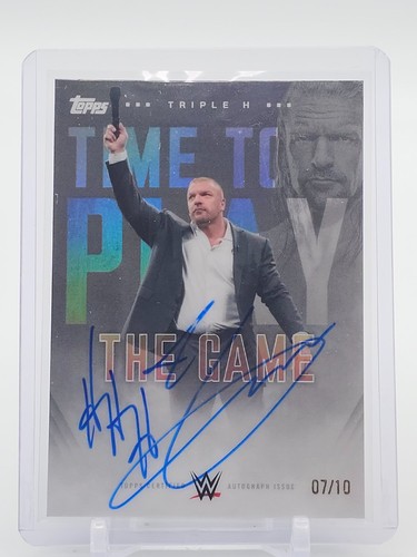 TRIPLE H 2025 TOPPS WWE TRIBUTE AUTO TIME TO PLAY THE GAME /10 #TTA-12 Q1887