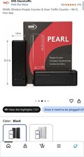 Pearl People Counter: Fully Wireless 2.4ghz Wi-Fi Visitor Counter/Patron Counter