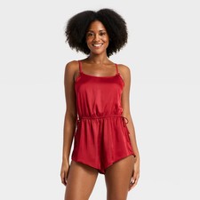 Women's Luxury Collection Satin Romper - Auden Red M