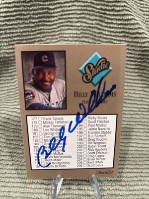 1992 Leaf Studio Checklist (Billy Williams) Chicago Cubs #263 Signed Autographed