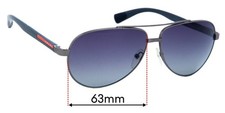 SFx Replacement Sunglass Lenses fits Prada SPS51N - 63mm Wide