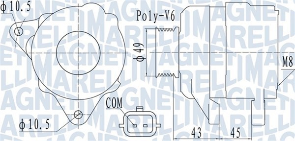 Magneti Marelli Lichtmaschine Generator Lima 063732110010 14V FüR Peugeot 207 SW-image